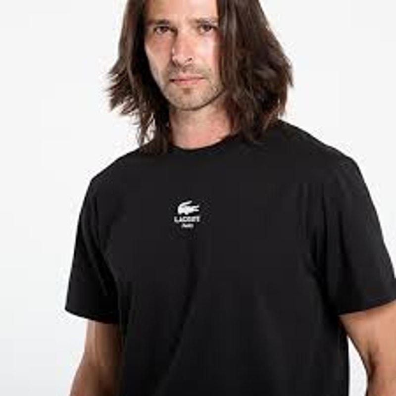 Lacoste Paris Black Unisex Boxy Crew Neck TShirt Nwt Croc Logo Size L Lacoste Paris Black Unisex Boxy Crew Neck TShirt Nwt Croc Logo Size L